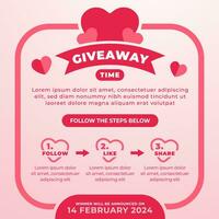 weggeven wedstrijd concept voor sociaal media post ontwerp sjabloon met Valentijnsdag dag thema vector