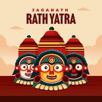 gelukkig rath yatra viering voor sociaal media post ontwerp sjabloon vector