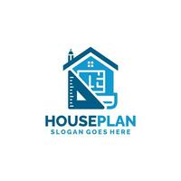 huis plan logo ontwerp vector illustratie. blauwdruk logo