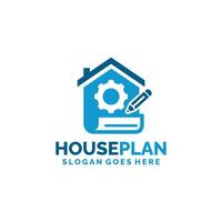 huis plan logo ontwerp vector illustratie. blauwdruk logo