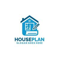 huis plan logo ontwerp vector illustratie. blauwdruk logo