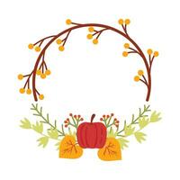 herfst vallen bloemen kader decoratie ontwerp voor uitnodigingen, kaarten, monogrammen, enz. vector