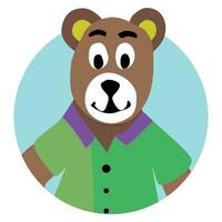 beer dier icoon app. teddy beer en avatar bruin beer vector illustratie