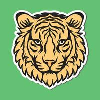 tijger hoofd hand- getrokken illustraties voor stickers logo tatoeëren enz vector