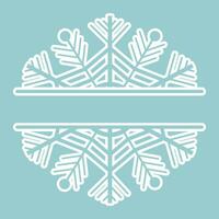 decoratie sneeuwvlok kader, monogram voor tekst, uitknippen, lijn geïsoleerd Aan achtergrond. Kerstmis vakantie, winter symbool, groet. . vector illustratie