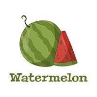 watermeloen met plak vector illustratie. watermeloen illustratie fruit vector ontwerp.