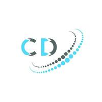 CD brief logo creatief ontwerp. CD uniek ontwerp. vector