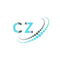 cz brief logo creatief ontwerp. cz uniek ontwerp. vector