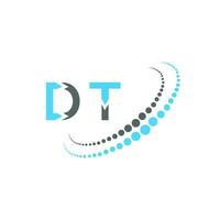 dt brief logo creatief ontwerp. dt uniek ontwerp. vector