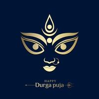 gelukkig durga puja illustraties, durga gezicht, subh navratri, dussehra vector