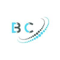 bc brief logo creatief ontwerp. bc uniek ontwerp. vector