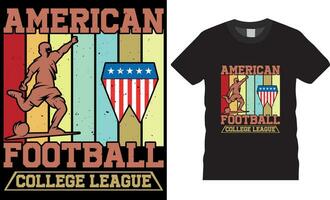 premie vector, Amerikaans Amerikaans voetbal college liga t- overhemd ontwerp sjabloon. vector