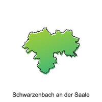 kaart stad van schwarzen ben der saale. vector kaart van de Duitse land. vector illustratie ontwerp sjabloon