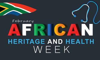 Afrikaanse erfgoed en Gezondheid week. achtergrond, banier, kaart, poster, sjabloon. vector illustratie.