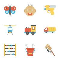 pak van kinderjaren accessoires pictogrammen vector