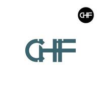 brief CHF monogram logo ontwerp vector