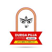 durga puja festival bieden, korting, verkoop tags creatief ontwerp vector