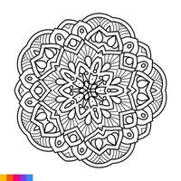 mandala kunst voor kleur boek. schoon decoratief ronde ornament. oosters patroon, vector illustratie kleur boek bladzijde. circulaire patroon in het formulier van mandala voor henna, mehndi, tatoeëren, decoratie.