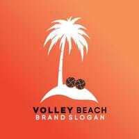 volley strand bal logo met creatief uniek ontwerp premie vector