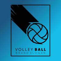 volley bal logo met creatief uniek ontwerp premie vector