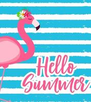 schattige roze flamingo zomer achtergrond vectorillustratie vector