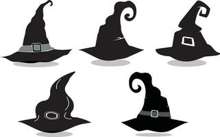 reeks van heks hoeden voor halloween. vector illustratie.geïsoleerd Aan wit achtergrond.