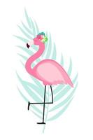 schattige roze flamingo zomer achtergrond vectorillustratie vector