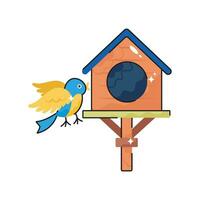 vogel huis tekening vector kleurrijk sticker. eps 10 het dossier