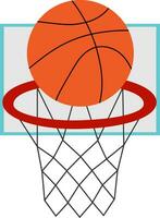 vector illustratie van basketbal hoepel en bal in tekenfilm stijl
