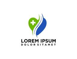 modern medisch logo voor de gezondheidszorg. blauwe en groene geometrische lineaire afgeronde kruis teken gezondheid oneindigheidspictogram geïsoleerd op donkere achtergrond. platte vector logo-ontwerpsjabloon sjabloon.