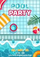 zomer pool party poster vector