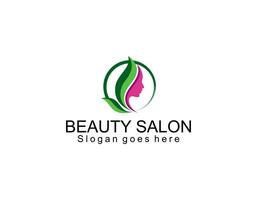 vrouw gezicht logo met bloem schoonheid in cirkel concept, spa, cosmetica, hoofd, premie vecto vector