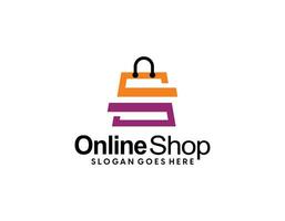 online winkel logo ontwerpen sjabloon, vector illustratie