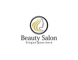 schoonheid haar- salon logo ontwerp voor bedrijf met gouden helling kleur concept premie vector 1