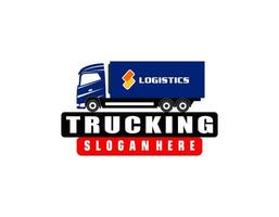 logistiek auto vrachtauto vervoer woordmerk logo ontwerp vector icoon illustraties.