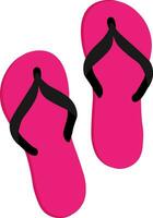 vector illustratie van roze omdraaien flops in tekenfilm stijl. strand vrouw slippers