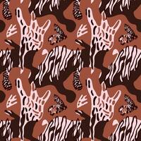 etnisch dier huid naadloos patroon. luipaard vacht behang. primitief kunst. abstract vreemd tekening plek. modern camouflage achtergrond. vector