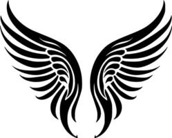 engel Vleugels, zwart en wit vector illustratie