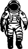 astronaut, zwart en wit vector illustratie