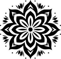 mandala - zwart en wit geïsoleerd icoon - vector illustratie