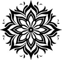 mandala - zwart en wit geïsoleerd icoon - vector illustratie