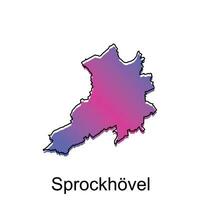kaart stad van sprockhovel, wereld kaart Internationale vector ontwerp sjabloon
