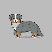 schattig Australisch herder gemakkelijk tekenfilm vector illustratie hond rassen natuur concept icoon geïsoleerd