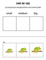 soort schattig kameleons door maat. leerzaam werkblad voor kinderen. vector