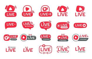 sociaal media leven uitzending icoon streaming video online vergadering vector