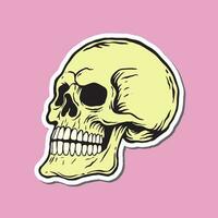 schedel hand- getrokken illustraties voor stickers logo tatoeëren enz vector