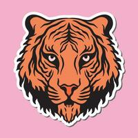 tijger hoofd hand- getrokken illustraties voor stickers logo tatoeëren enz vector