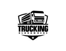 bedrijfslogo voor vrachtwagens. vet badge embleem logo concept. kant en klare logo sjabloon set vector geïsoleerd