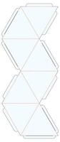 octaëder doos dood gaan besnoeiing kubus sjabloon blauwdruk lay-out vector