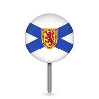 kaart wijzer met provincie nova scotia. vector illustratie.